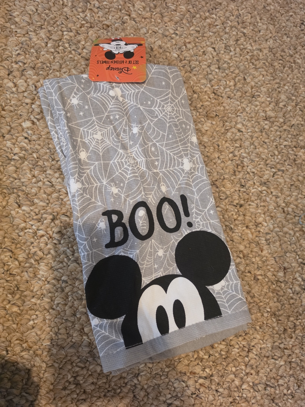 Disney Gray Halloween Mickey 'BOO!' Kitchen Towel